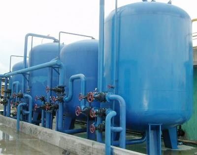 Réservoir chimique de traitement des eaux résiduaires, équipement bleu de traitement des eaux résiduaires